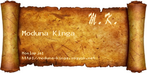 Moduna Kinga névjegykártya